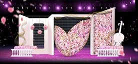 简洁大方唯美手绘婚庆迎宾区效果