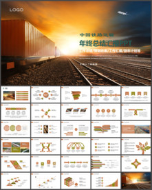 铁路运输火车动车高铁PPT模板