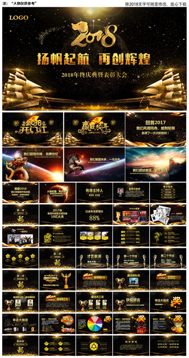 2018狗年震撼年会开场PPT