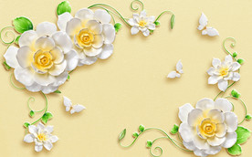 立体鲜花背景墙