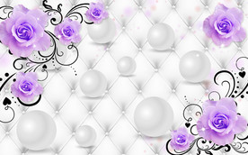 立体鲜花简约背景墙