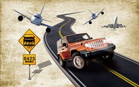 3D越野车装饰画背景墙