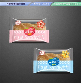 水果夹心面包 平面展开分层