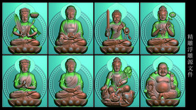 精雕浮雕八大守护神源文件jdp