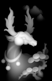 马玉雕精雕浮雕灰度图