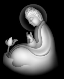 悟道佛像精雕浮雕灰度