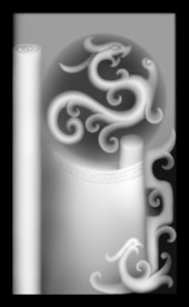 仿古草龙浮雕精雕灰度