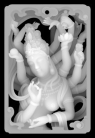 千手观音浮雕精雕灰度