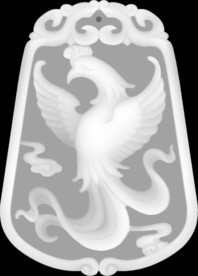 凤凰草龙浮雕精雕灰度