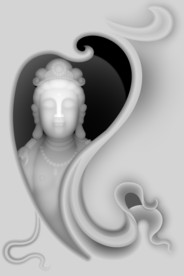 观音46牌精雕浮雕灰度