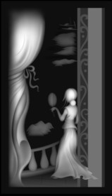 美女大家闺秀精雕浮雕灰度