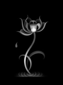 荷花浮雕精雕灰度