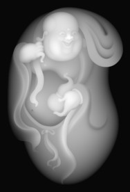 笑弥勒佛浮雕精雕灰度