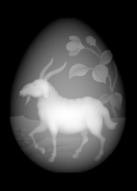 山羊浮雕精雕灰度