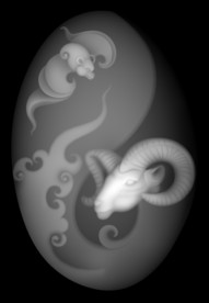 样样有福精雕浮雕灰度