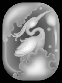 玉雕鹭鸶挂件精雕灰度