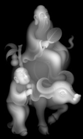 童子牧牛浮雕精雕灰度46牌