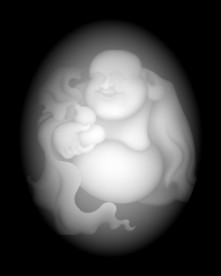 笑弥勒葫芦精雕浮雕灰度