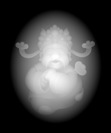 卡通财神浮雕玉雕精雕灰度46牌