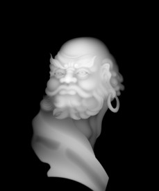 达摩浮雕玉雕精雕灰度