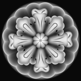 圆形洋花精雕浮雕