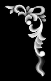 洋花角花精雕浮雕灰度