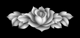 牡丹玫瑰洋花精雕灰度