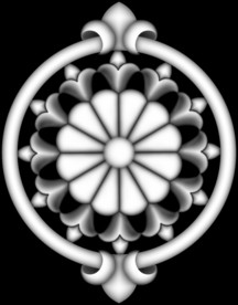 圆形洋花精雕灰度
