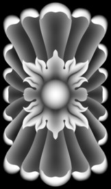 方形洋花精雕灰度