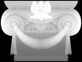 欧式门上洋花柱头精雕浮雕灰度