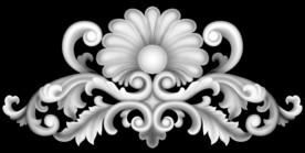 门上洋花精雕浮雕灰度