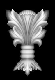 欧式门上洋花角花精雕灰度