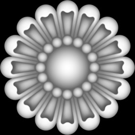 门上圆形洋花精雕浮雕灰度