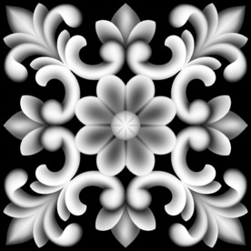 方形欧式洋花精雕浮雕