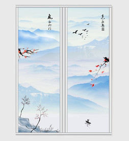 水墨山水移门