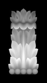 门上洋花柱头精雕浮雕