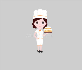美女面点师卡通形象
