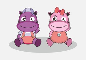 河马卡通吉祥物