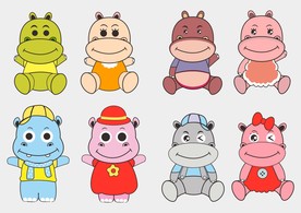 河马卡通吉祥物