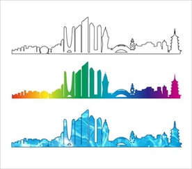 杭州西湖矢量图