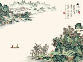 山水情高清电视背景墙