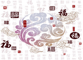 百福图电视背景墙