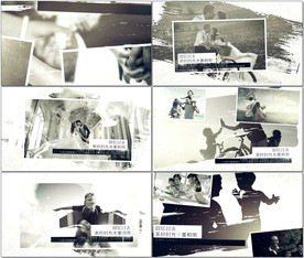 回忆美好时光水墨相册AE模板