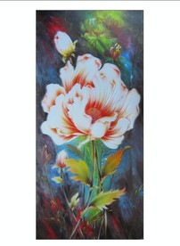 花油画花开富贵印刷路径矢量图