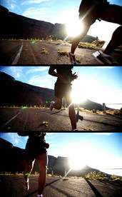 逆光慢速奔跑运动实拍视频