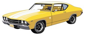 黄色跑车矢量图