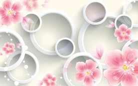 3D立体花朵电视背景墙