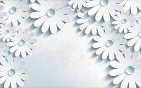 现代简约花朵电视背景墙