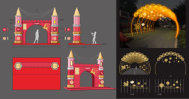 梦幻城堡 圣诞春节拱门