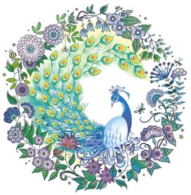 孔雀花奔矢量图